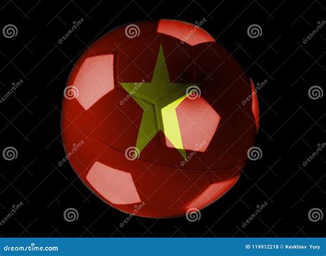 Red Soccer ball with star stock photo. Image of team - 119912218