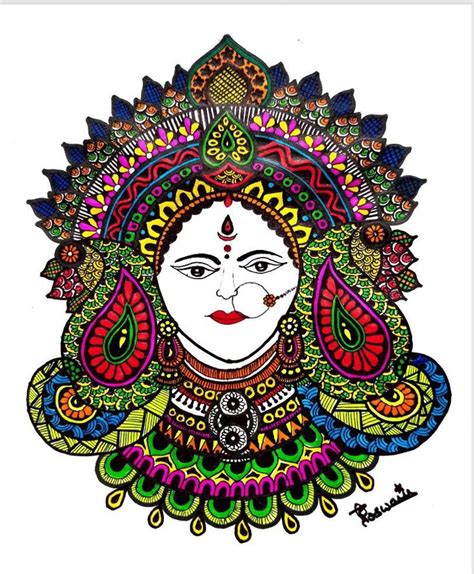 Maa Durga Mandala Drawing Mandala Art Full Hand Mehndi Designs