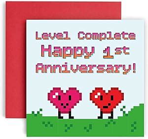 Huxters 1st Anniversary Card Level Complete Anniversary Love Funny