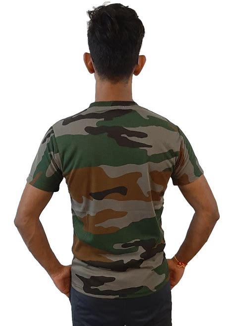 Cotton Half Sleeves Mens Indian Military T Shirt Size S XL Rs 300