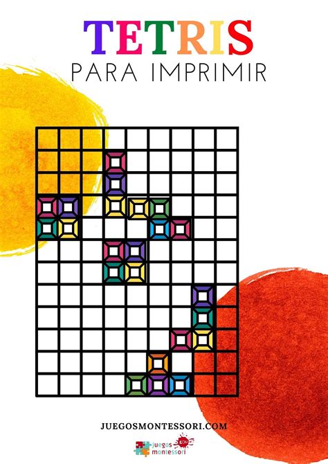 Tetris Para Imprimir Tablero Fichas En PDF JUEGOS MONTESSORI