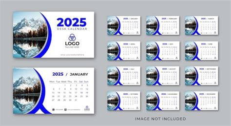 Premium Vector 2025 Desk Calendar Template Desk Calendar Planner Design