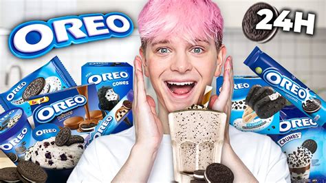 CAŁY DZIEŃ JEM TYLKO JEDZENIE O SMAKU OREO 24h challenge Dominik