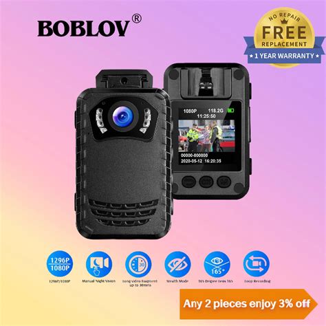 BOBLOV N9 Body Mini Camera HD 1296P Original IR Night Vision Small