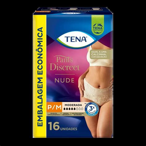 Roupa Íntima Tena Pants Discreet Nude Pacote 16 Unidades JN Fraldas