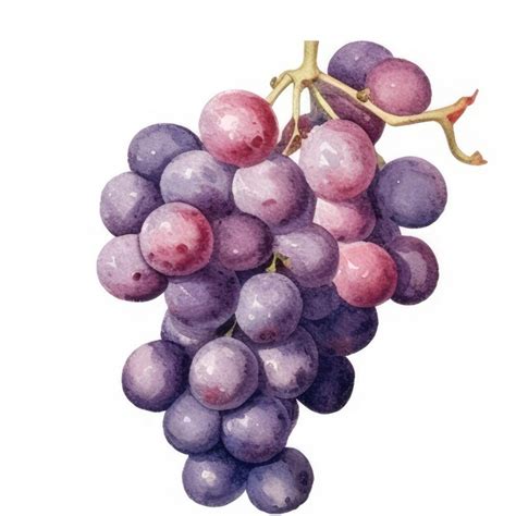 Premium Photo | A drawing of purple grapes with a gold handle.