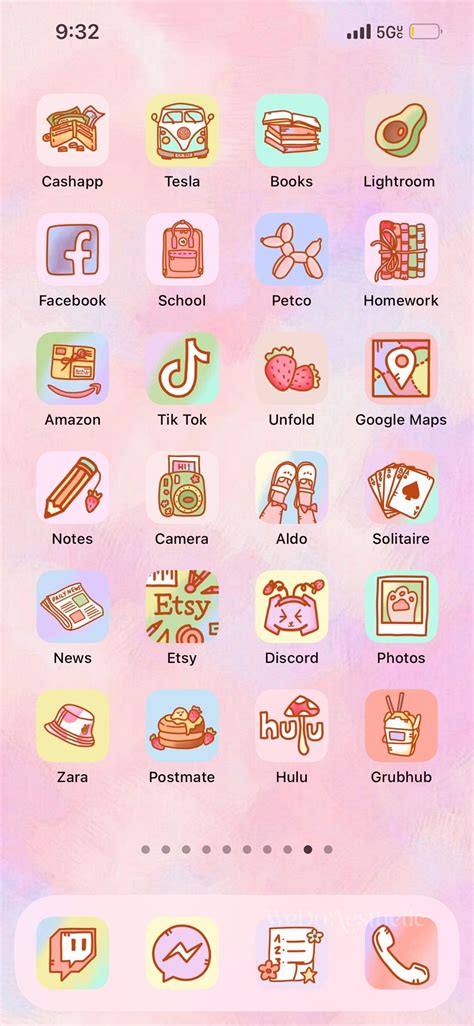 Kawaii Pastels Main Pack Hand Drawn Ios App Icons Ios Etsy