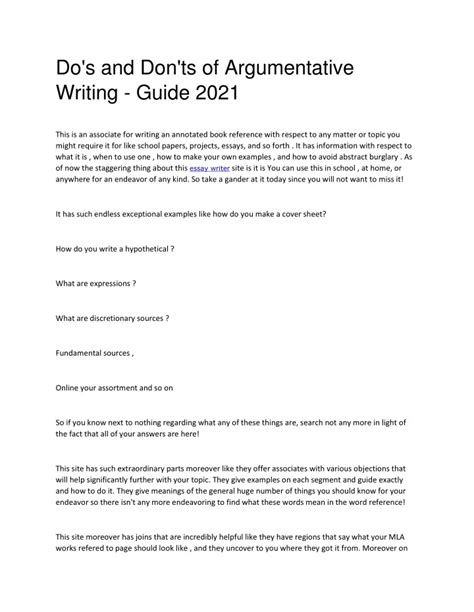 Ppt Dos And Donts Of Argumentative Writing Guide 2021 Powerpoint Presentation Id10843558