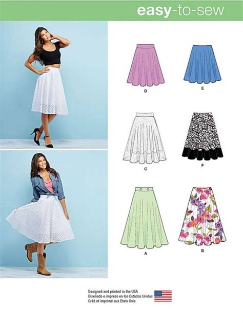 Misses ROMANTIC Three Quarter Circle Skirt Sewing Pattern Etsy