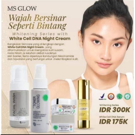 Jual PAKET WAJAH WHITE CELL DNA SERUM DNA MS GLOW ORIGINAL SUDAH BER