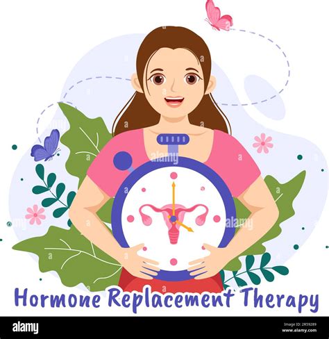 Hrt Or Hormone Replacement Therapy Acronym Vector Illustration With