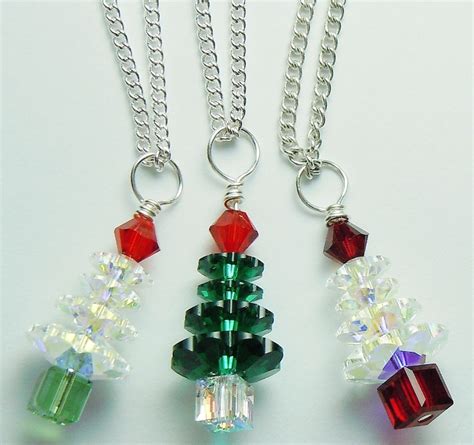 Swarovski Crystal Christmas Tree Pendant Chain Necklace Etsy