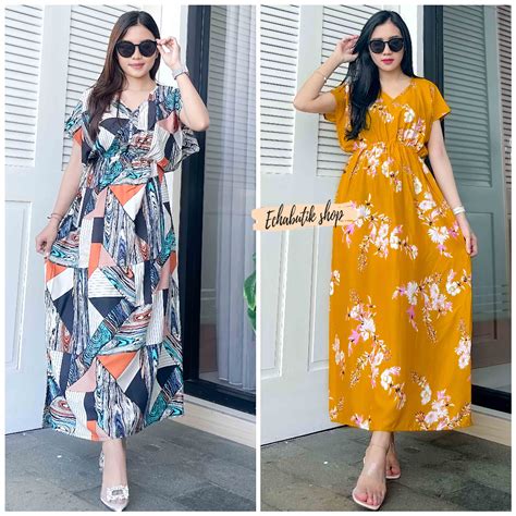 Manohara Jumbo Xxl Long Bali Negligee Dress Shopee Malaysia