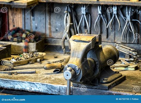 Old Workbench Stock Image Image Of Craft Fashioned 46733735