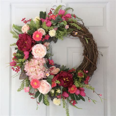 Spring Wreath Valentine Wreath Front Door By Reginasgarden On Etsy