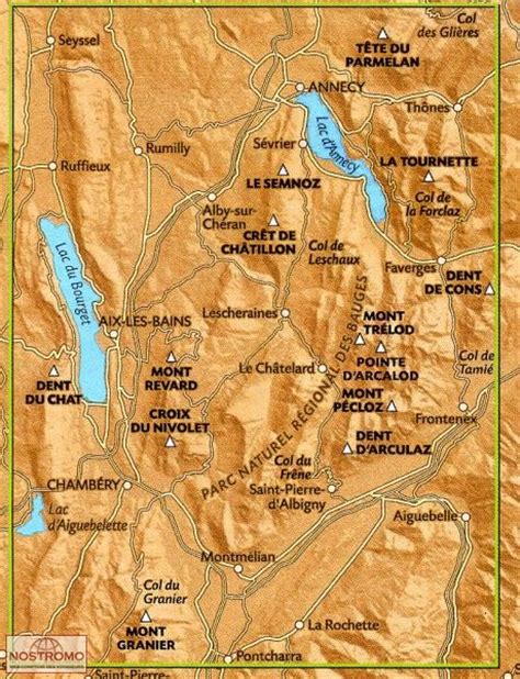 A4 MASSIF DES BAUGES carte de randonnée Rando nostromoweb