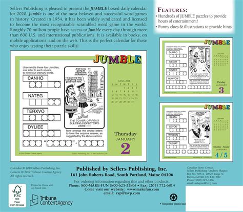 Daily Jumble 2021 Boxed Daily Calendar | Sellers Publishing | 9781531910914