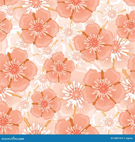 Pink Flower Seamless Pattern Stock Vector Illustration Of Pattern