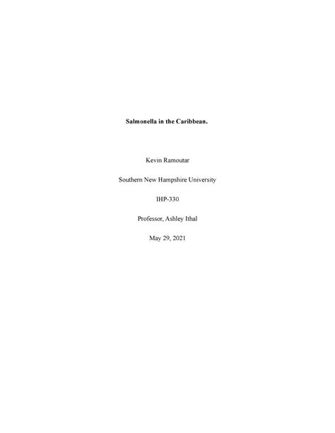 Document 140 Milestone Salmonella In The Caribbean Kevin Ramoutar