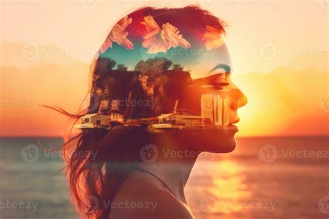 Summer Themed Double Exposure Bikini Portrait Stock Photo At Vecteezy