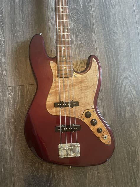 Mim Fender Jazz Bass Wooden Pickguard Cut And Stained By My Dad He Ted It To Me Back In