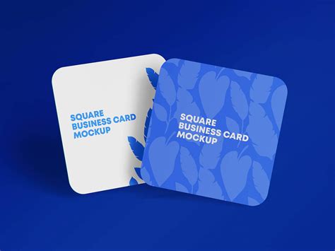 Free Rounded Corners Square Business Card Mockup PSD Set Good Mockups