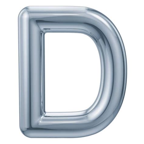 The Letter D Is Made Out Of Metal And Has A Shiny Chrome Finish On It