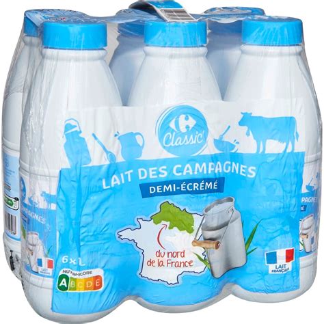 Lait Demi Cr M Carrefour Le Pack De Bouteilles De L Prix Carrefour