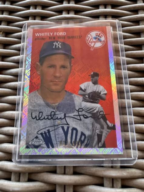 Topps Chrome Platinum Anniversary Whitey Ford Logo Refractor