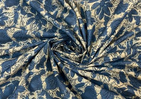 Beige And Blue Floral Printed Cotton Cambric Fabric At Rs 12500 Floral Cotton Fabric Printed