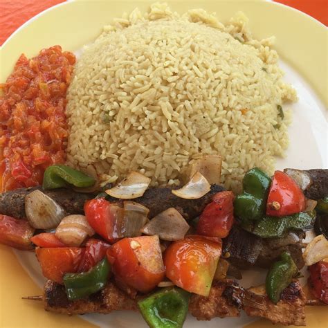 Rice & Brochettes #Food #Gambia | Food, Rice, Gambia