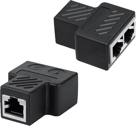 JeoPoom Conectores Divisores RJ45 2 Pack Adaptador Divisor Adaptador