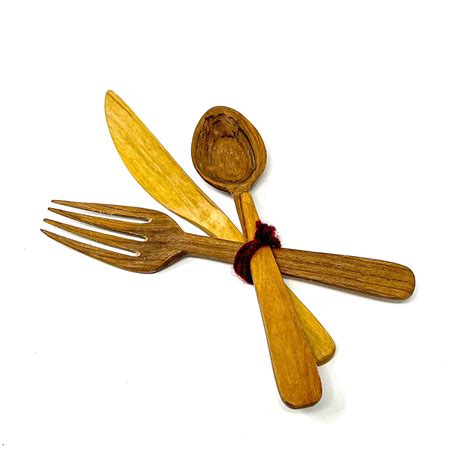 Olive Wood Utensil Set Rustic Redeaux