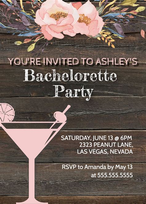 Bachelorette Invitations Templates