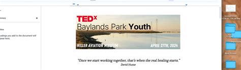 TEDx Baylands Park Youth - Student Sign Up, Hiller Aviation Museum ...