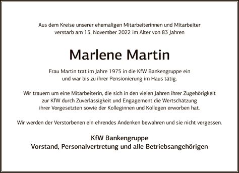 Traueranzeigen Von Marlene Martin Trauer Rheinmain De