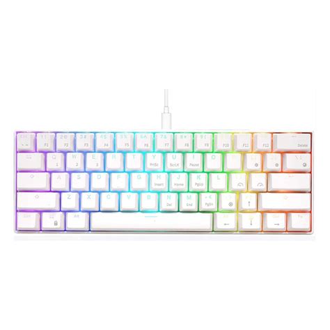 RGB механична клавиатура, Kbcustom, ABS, Бяла - eMAG.bg