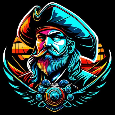 Capitaine Pirate Dans Le Style De Dessin Anim Vector Bliss Vecteur