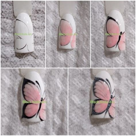 U A Dise O Mariposa Paso A Paso Tutoriales De Manicura Manicura De