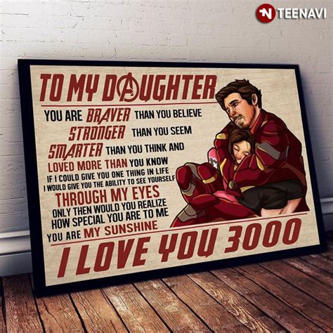 Avengers Iron Man Tony Stark & Morgan Stark To My Daughter I Love You ...