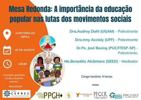 Importância da educação popular nas lutas dos movimentos sociais é tema