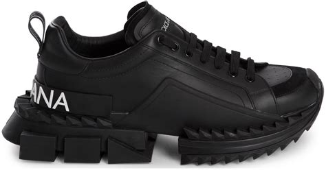 Dolce And Gabbana Leather Super King Sneakers In Black For Men Lyst