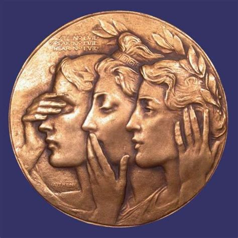 A Gold Medal With Two Women Kissing Each Other