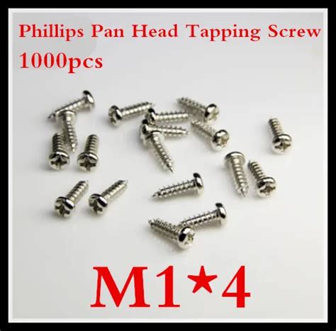 1000pcs M1 X 4 M14 Micro Electronic Screw Cross Recessed Phillips