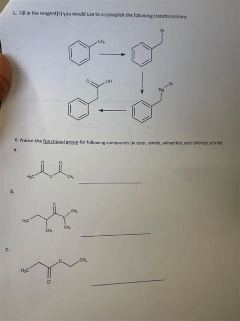 Solved Fill In The Reagent S You Would Use To Accomplish Chegg