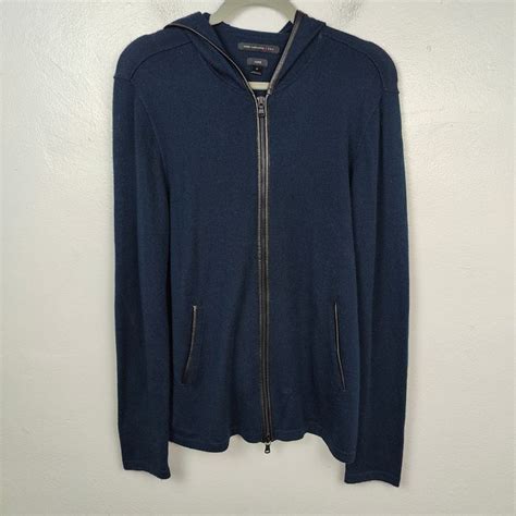 John Varvatos John Varvatos Star Usa Wool Blend Hooded Sweater Medium Blue Grailed