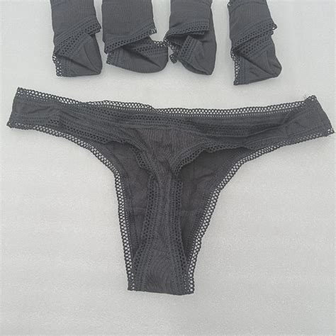 Iris Lilly Damen Tanga Unterwäsche Baumwolle 5er Pack Schwarz 36