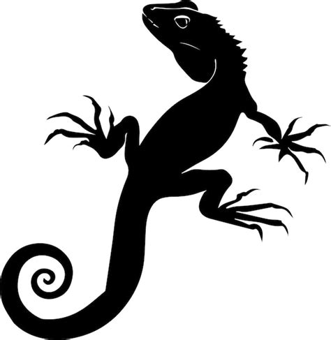 Premium Vector Lizard Vector Silhouette Illustration Black Color