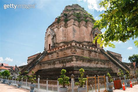 Old Town Wat Chedi Luang Varavihara Temple In Chiang Mai Thailand