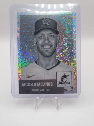 2022 Topps Chrome Platinum Anniversary Jacob Stallings Black White Mini